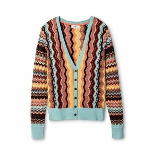MISSONI Zig Zag Long Sleeve V-Neck Cardigan